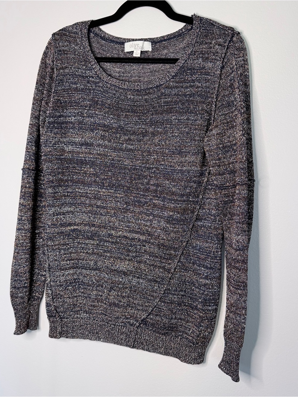 Olive & Oak Marled Scoop Neck Sparkly Sweater